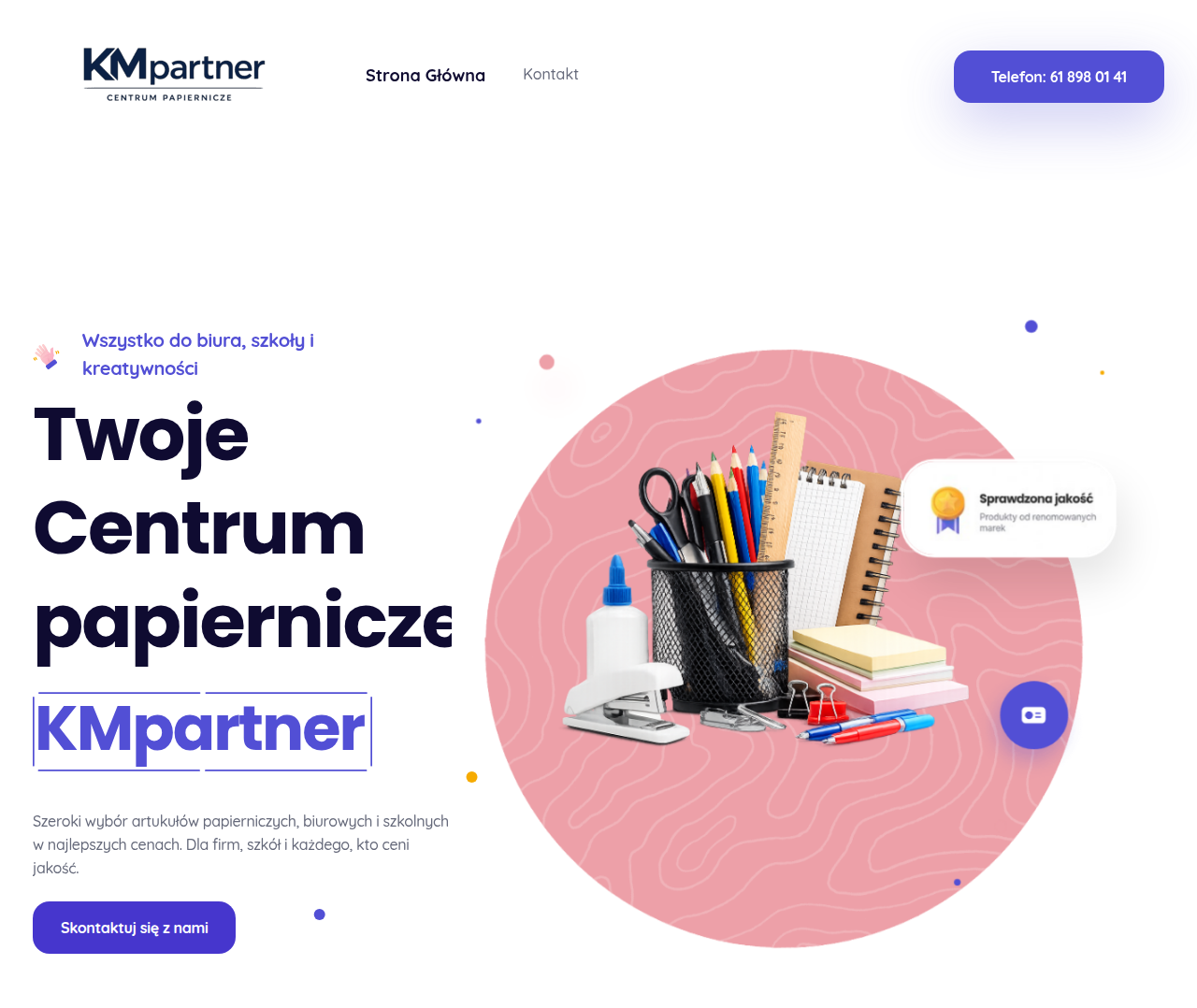 Realizacja strony internetowej dla KMPartner - Centrum Papiernicze